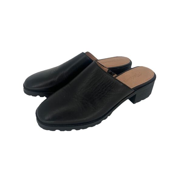 Madewell the Mindy lugsole mule in leather black Women size 7 - Picture 2 of 7
